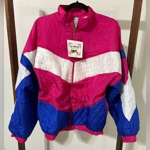 NWT 80’s/90’s Lemaya Sports Retro Zip-Up Size XL Windbreaker Jacket
